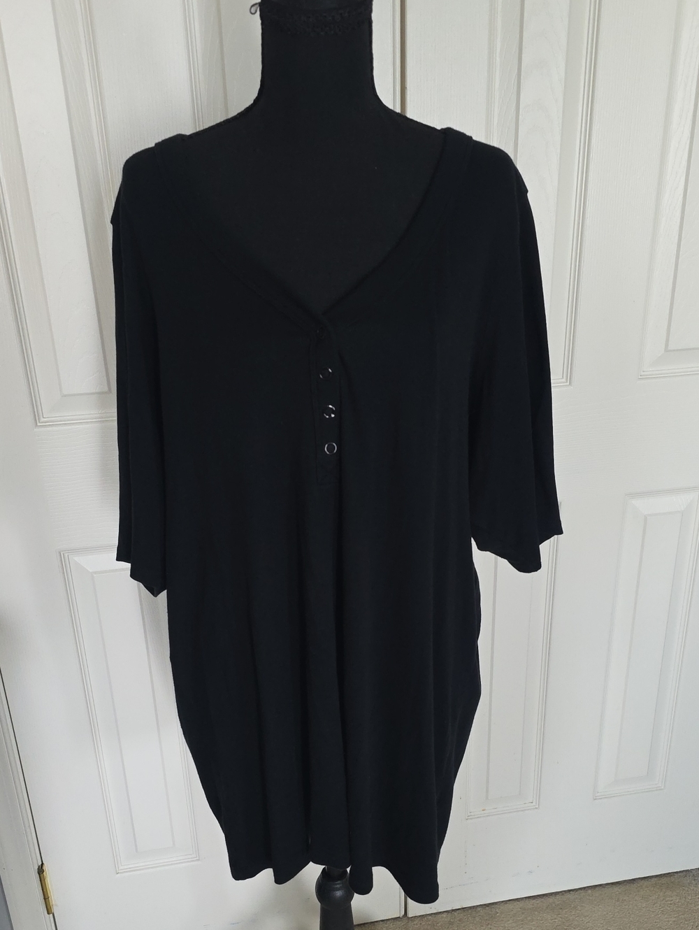 torrid Black V-Neck Henley Tunic